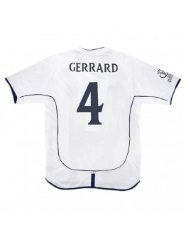 Gerrard #4 Retro England Home Jersey World Cup 2002