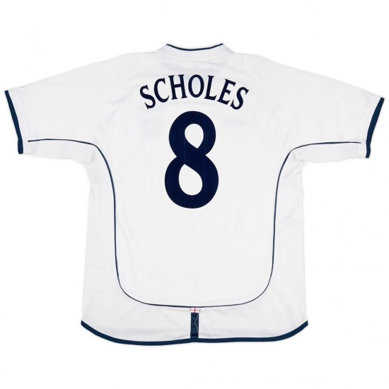 SCHOLES #8 Retro England Home Jersey World Cup 2002