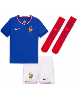 Kids France Home Full Jersey Kit Euro 2024