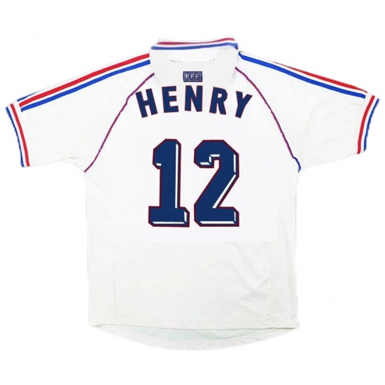 HENRY #12 France Retro Jersey Away World Cup 1998