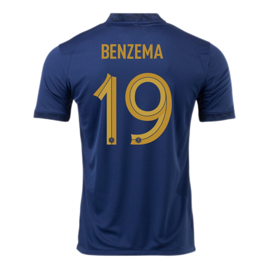 France BENZEMA #19 Jersey Home Replica World Cup 2022