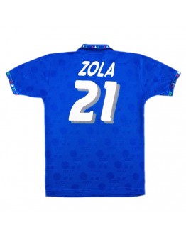 Italy ZOLA #21 Retro Jersey Home Replica World Cup 1994