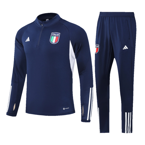 Kids Italy Zipper Sweatshirt Kit(Top+Pants) Navy 2023/24