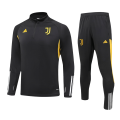 Kids Juventus Zipper Sweatshirt Kit(Top+Pants) Black 2023/24