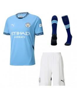 [Super Replica] Manchester City Home Whole Kit(Jersey+Shorts+Socks) 2024/25