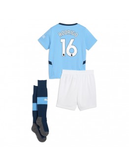 RODRIGO #16 Kids Manchester City Home Full Jersey Kit 2024/25