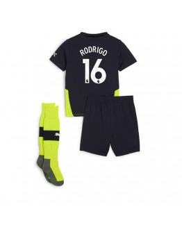 RODRIGO #16 Kids Manchester City Away Full Jersey Kit 2024/25