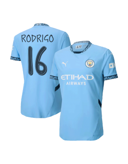 RODRIGO #16 Manchester City Home Match Jersey 2024/25 - UCL Font