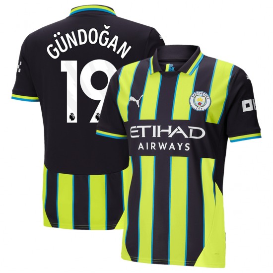 G&Uuml;NDOĞAN #19 Manchester City Away Jersey 2024/25