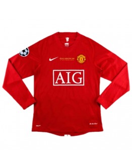 Retro Manchester United UCL Final Home Long Sleeve Jersey 2007/08