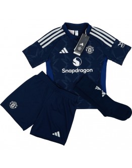 Kids Manchester United Away Full Kit(Jersey+Shorts+Socks) 2024/25