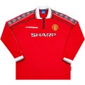 Beckham #7 Retro Manchester United Home Sleeve Sleeve Jersey 1998/00