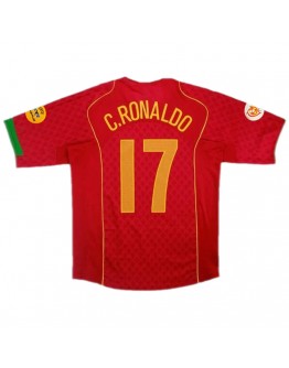 Portugal C.Ronaldo #17 Retro Jersey Home Euro Cup Final 2004