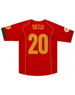 Portugal Deco #20 Retro Jersey Home Euro Cup Final 2004