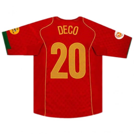 Portugal Deco #20 Retro Jersey Home Euro Cup Final 2004