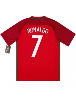 Ronaldo #7 Portugal Retro Jersey Home Euro Cup 2016