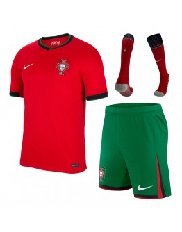 [Super Replica] Portugal Home Whole Kit(Jersey+Shorts+Socks) Euro 2024