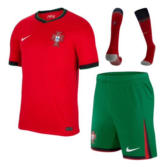 [Super Replica] Portugal Home Whole Kit(Jersey+Shorts+Socks) Euro 2024