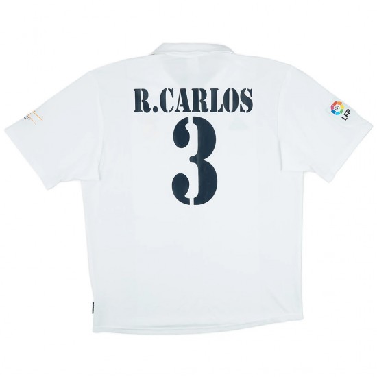 R.CARLOS #3 Real Madrid Retro Jersey Centenary Home 2002/03