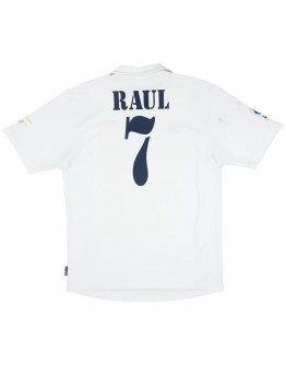 RAUL #7 Real Madrid Retro Jersey Centenary Home 2002/03