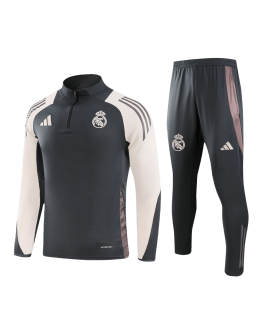 Kids Real Madrid Zipper Sweat Kit(Top+Pants) 2024/25