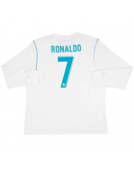 RONALDO #7 Retro Real Madrid Home Long Sleeve Jersey 2017/18