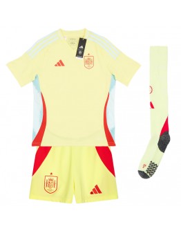 Kids Spain Away Full Jersey Kit Euro 2024