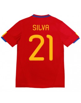 SILVA #21 Retro Spain Home Jersey 2010