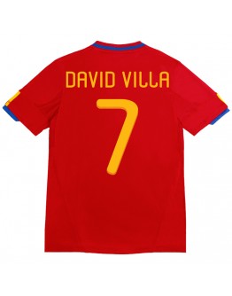 DAVID VILLA #7 Retro Spain Home Jersey 2010