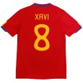 XAVI #8 Retro Spain Home Jersey 2010