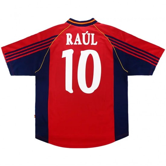 RA&Uacute;L #10 Spain Retro Jersey Home World Cup 1998