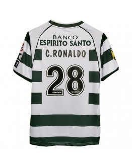 C.RONALDO #28 Retro Sporting Lisbon Home Jersey 2002/03